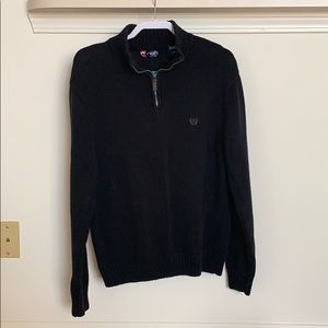 Blacks and tan 1/4 (quarter) zip sweater.